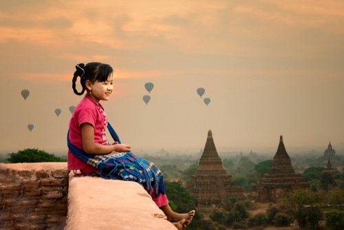 Girl smiling, Myanmar